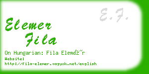 elemer fila business card